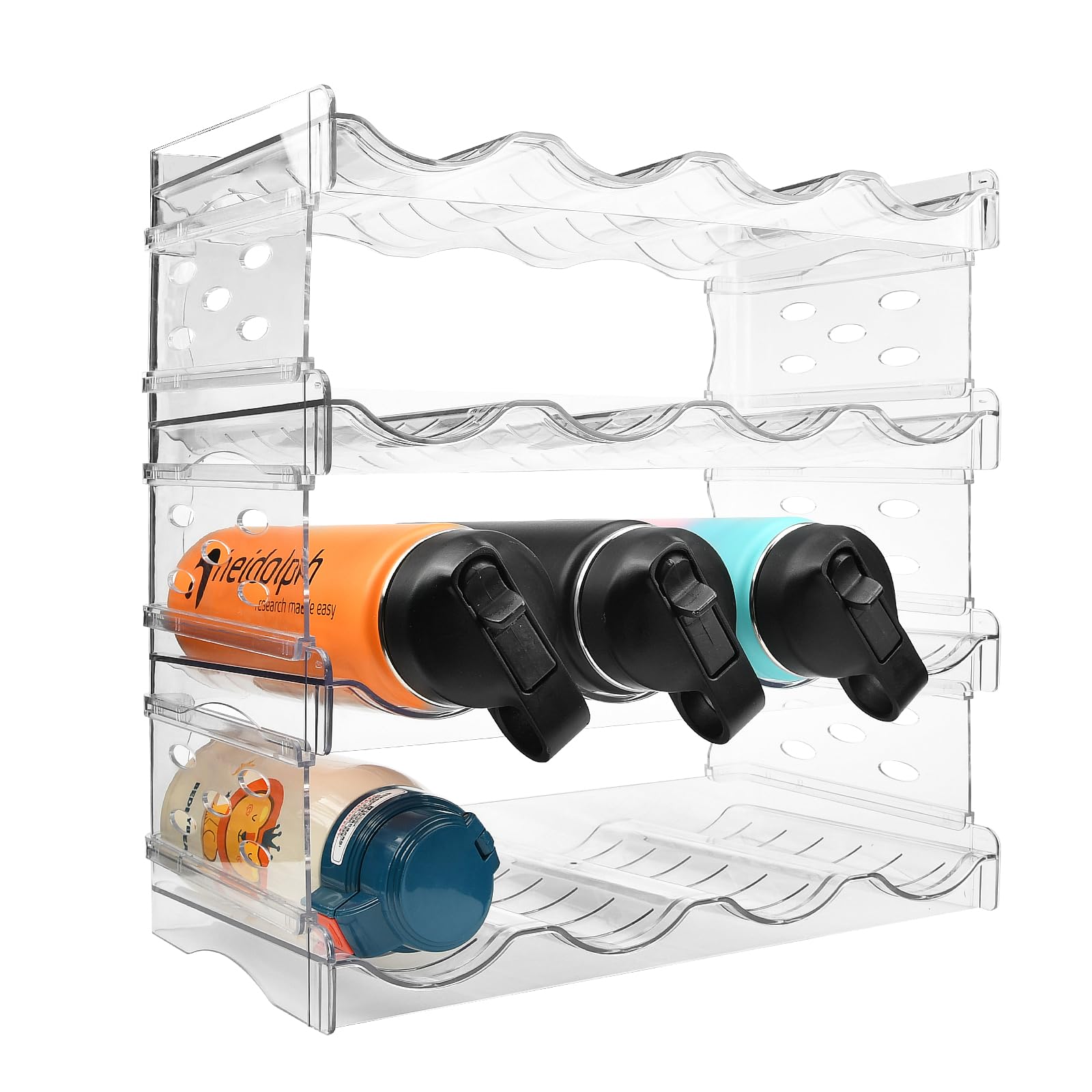 Stackable Water Bottle Organizer 4 Pack Water Bottle Storage Rack Clear ...