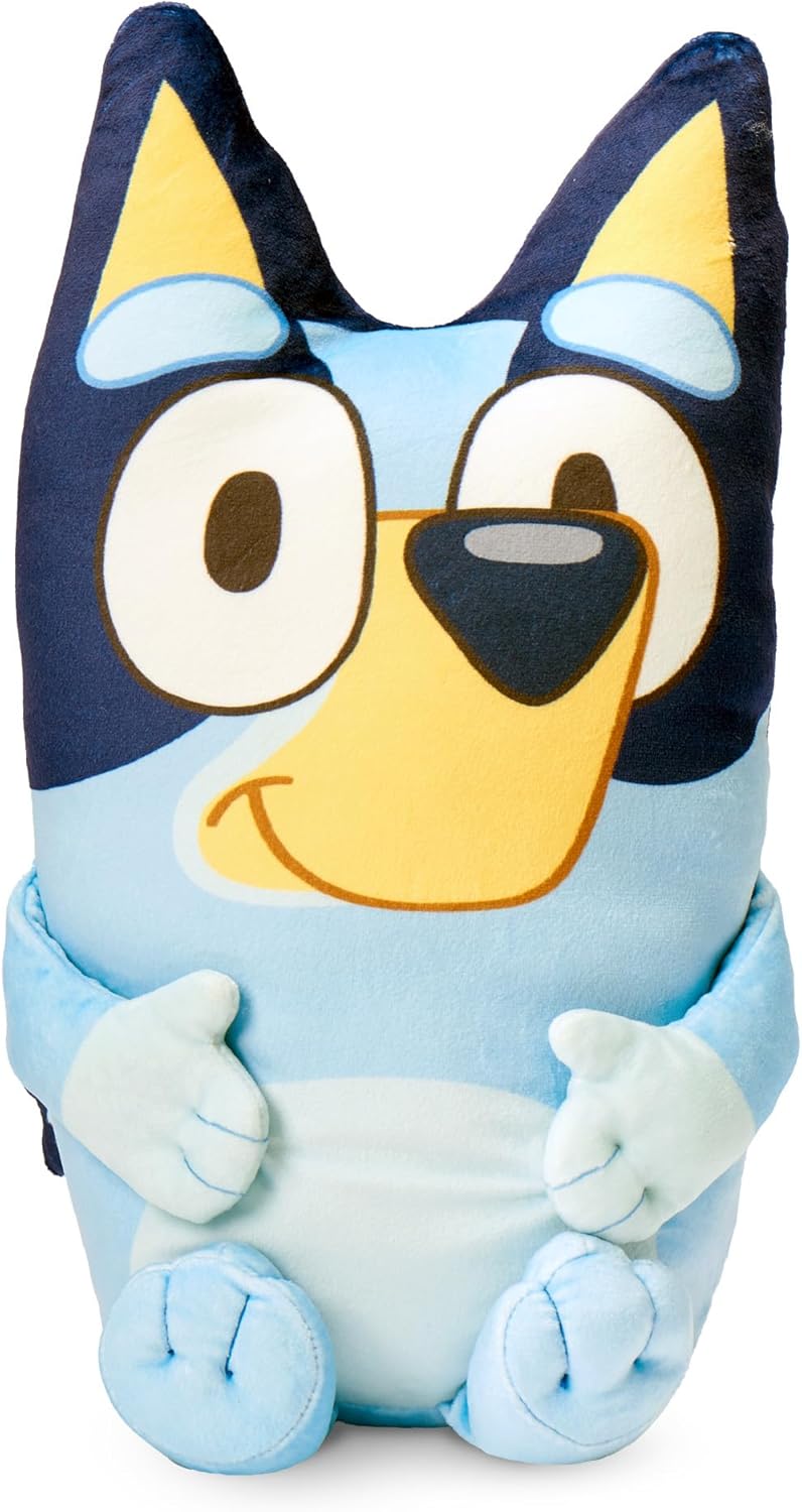 Bluey Throw & Plush Hugger Set, 50"x60" Silk Touch Blanket with 3D Character Pillow – Soft, Cozy Blanket for Kids and Toddlers