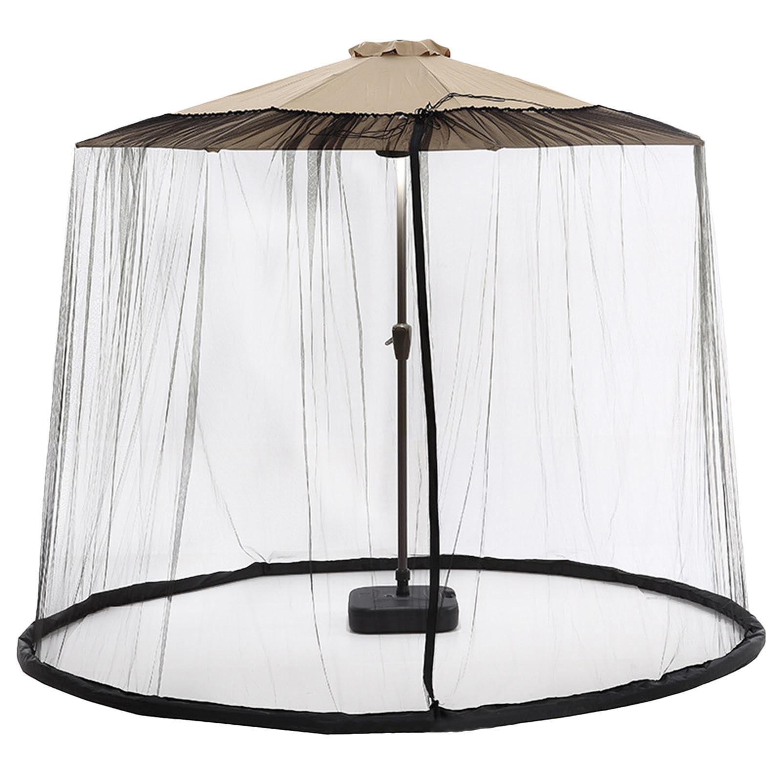 Mosquitera para patio, mosquitera ajustable de poliéster con puerta de doble cremallera, toldo redondo ligero para uso en exteriores e interiores