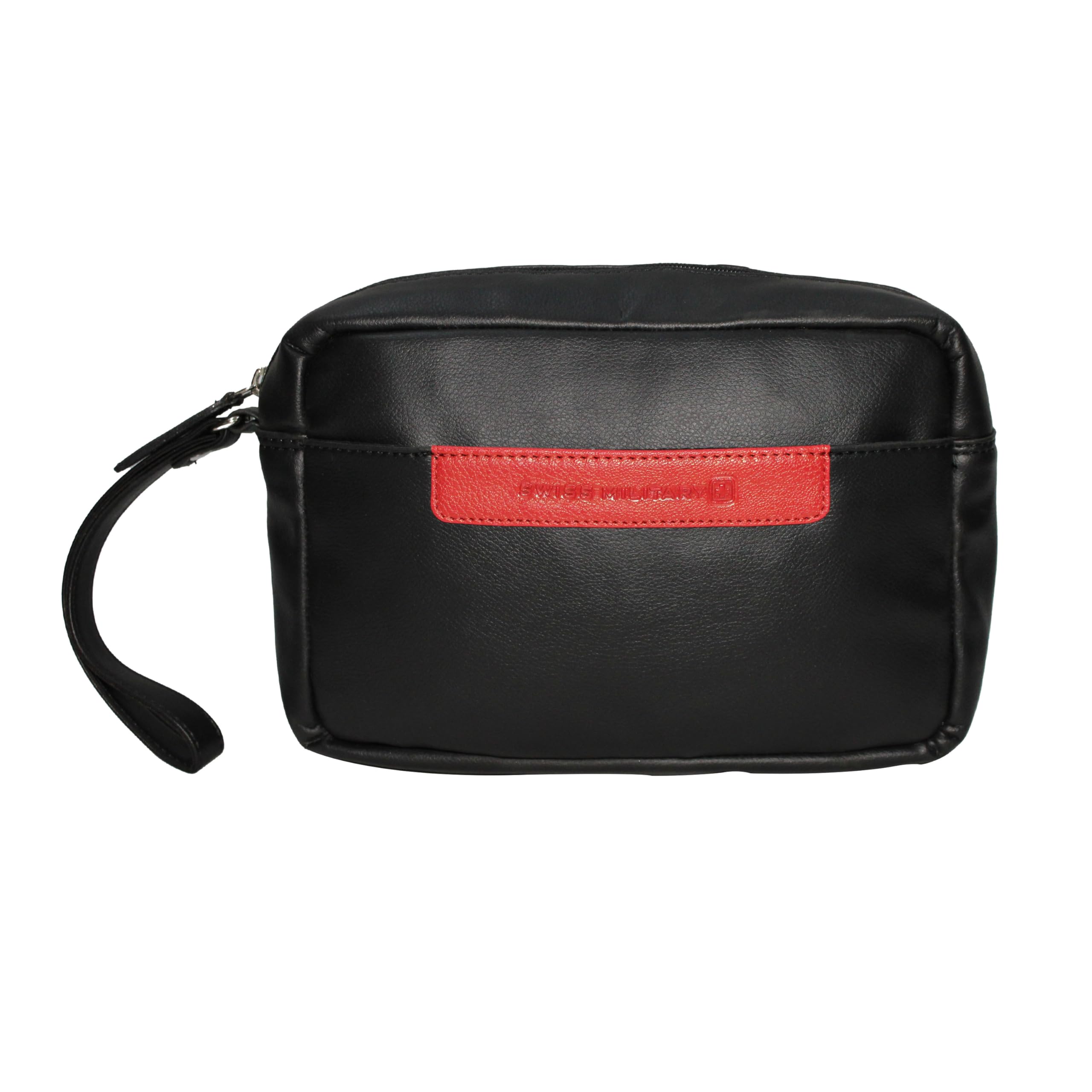 Jacob Black PU Leather Toiletry Bag for Men & Women, Front Pocket for Accessories, Shaving Essentials & Grooming Items, Durable Travel Pouch with Zipper & Embossed Logo Design-image-11