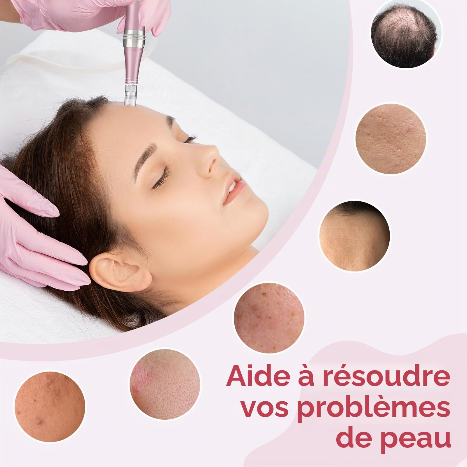 PELCAS Microneedling pour Visage, Stylo Beauté Microneedling avec 12 Cartouches & 3 Vitesses - Soin Visage/Cou/Contour des Yeux, Peau Éclatante