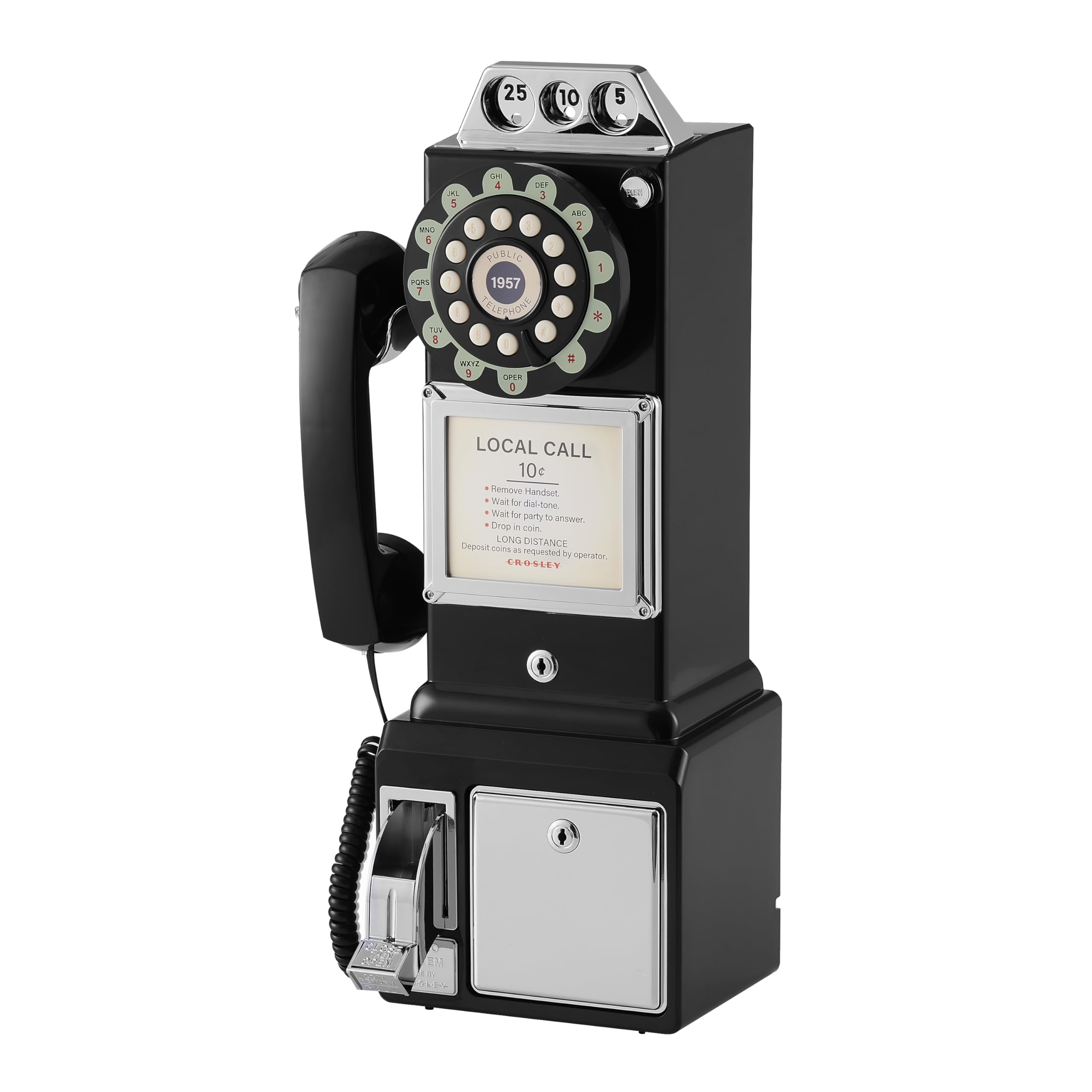 Amazon | 50sアメリカ公衆電話 PAY PHONE ブラック | Crosley | 電話機本体
