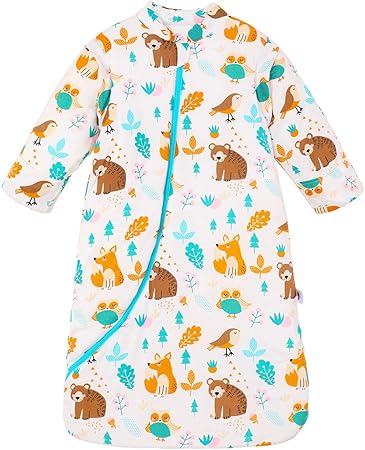 Chilsuessy Nursery,Bedding,Blankets & Swaddlers,Swaddles Chilsuessy Baby Sleeping Bag with Removable Sleeves Soft Warm 2.5 Tog Baby Sleeping Sack Wearable Blanket Baby Swaddle Wrap for Infant Toddler Boys Girls, Bear/2.5 Tog, M/6-18 Months