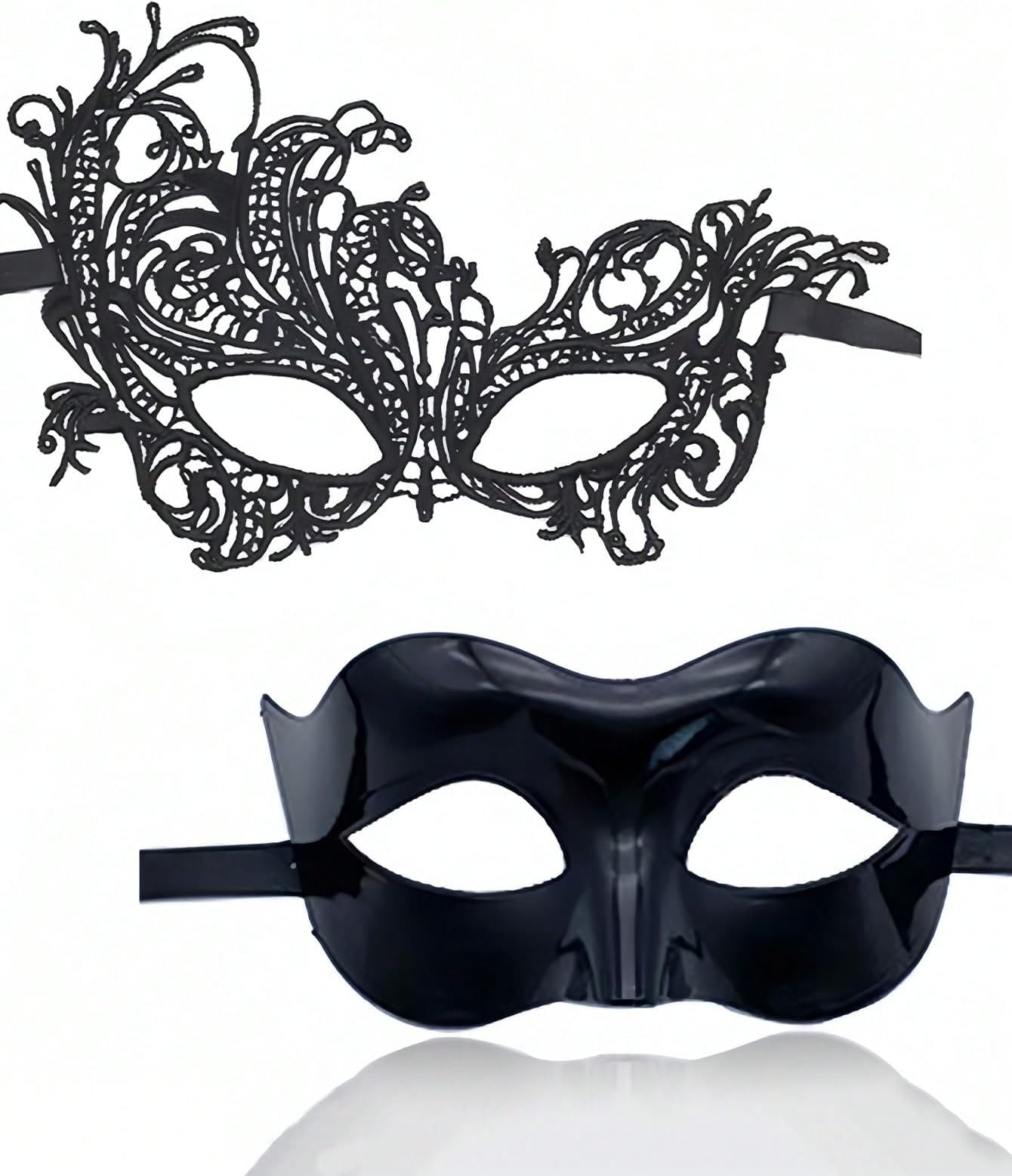 FEZEY Lace Masquerade Mask 2-Pack - Elegant Eye Masks for Adult Costume Parties, Halloween, Cosplay, and More - Soft, Gentle Material