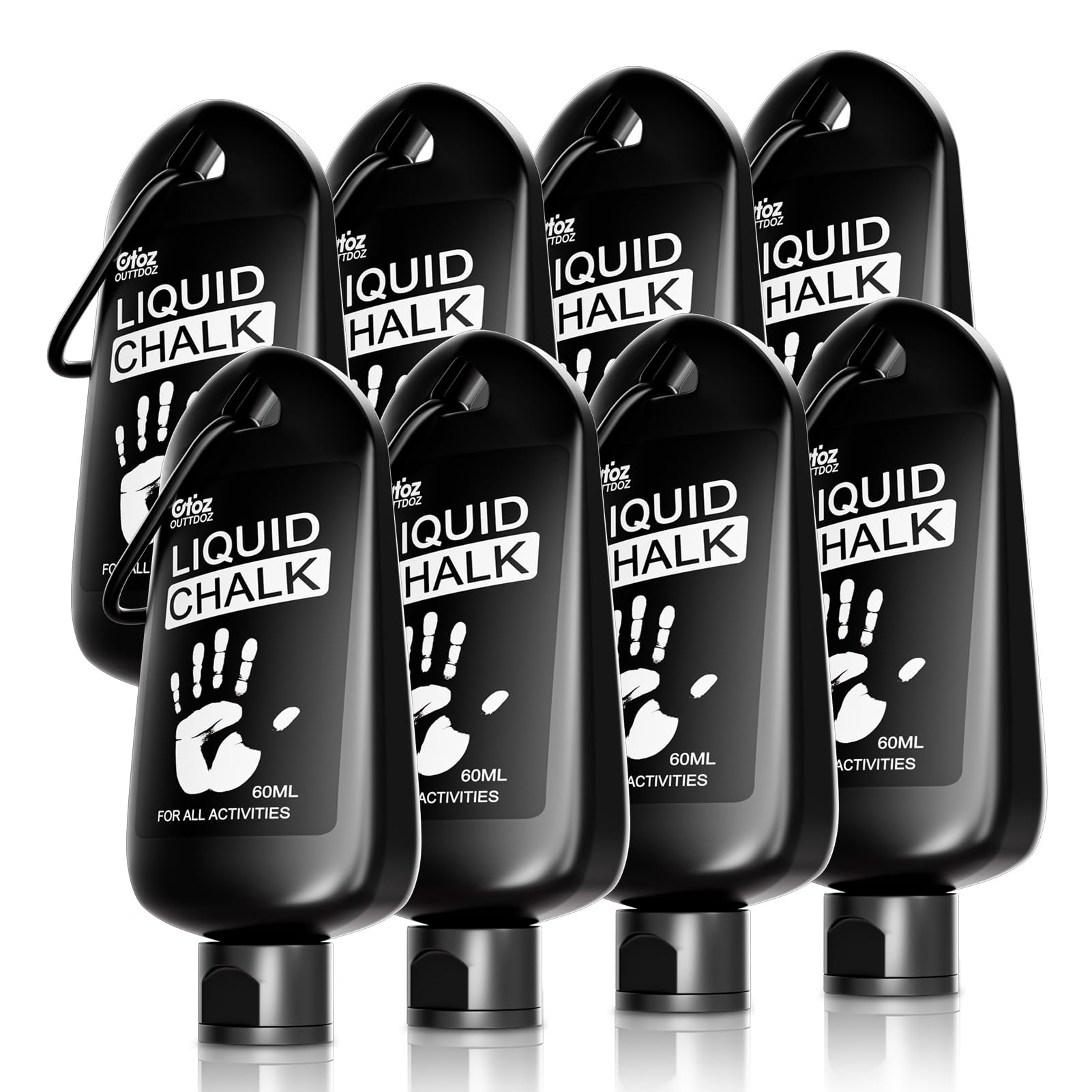 OUTTDOZ Pro Grade Liquid Chalk Mess-Free Gym Chalk for Weightlifting, Gymnastics, Rock Climbing, Dancing, Dries in Seconds| 60ML 8-Pack — image 1