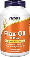 Vista 1 de NOW Suplementos alimenticios, Aceite de Lino 1,000 mg elaborado con Aceite de Lino Orgánico, Soporte Cardiovascular*, 250 Cápsulas Blandas