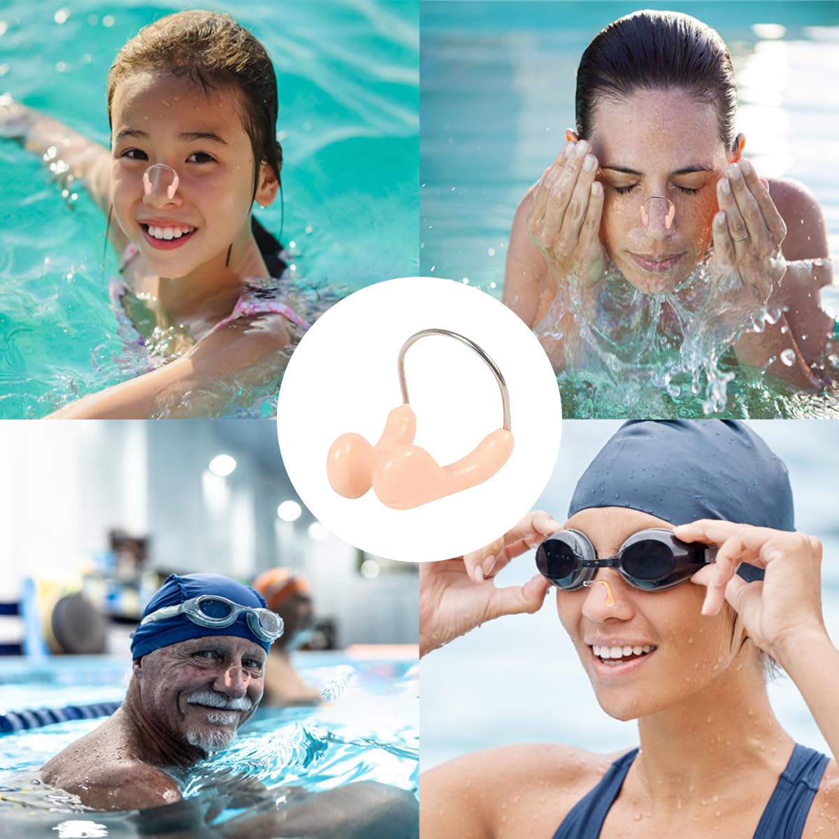 Clip Per Naso Da Nuoto - 8 Pezzi, Silicone Morbido, Impermeabile, Per Adulti E Bambini - Foto 6