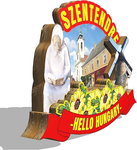 Miniatura 2 de Imán de madera para nevera Hungría Szentendre Monumentos 3D Viajes Coleccionables Recuerdos Decoración Hecho a Mano - 2