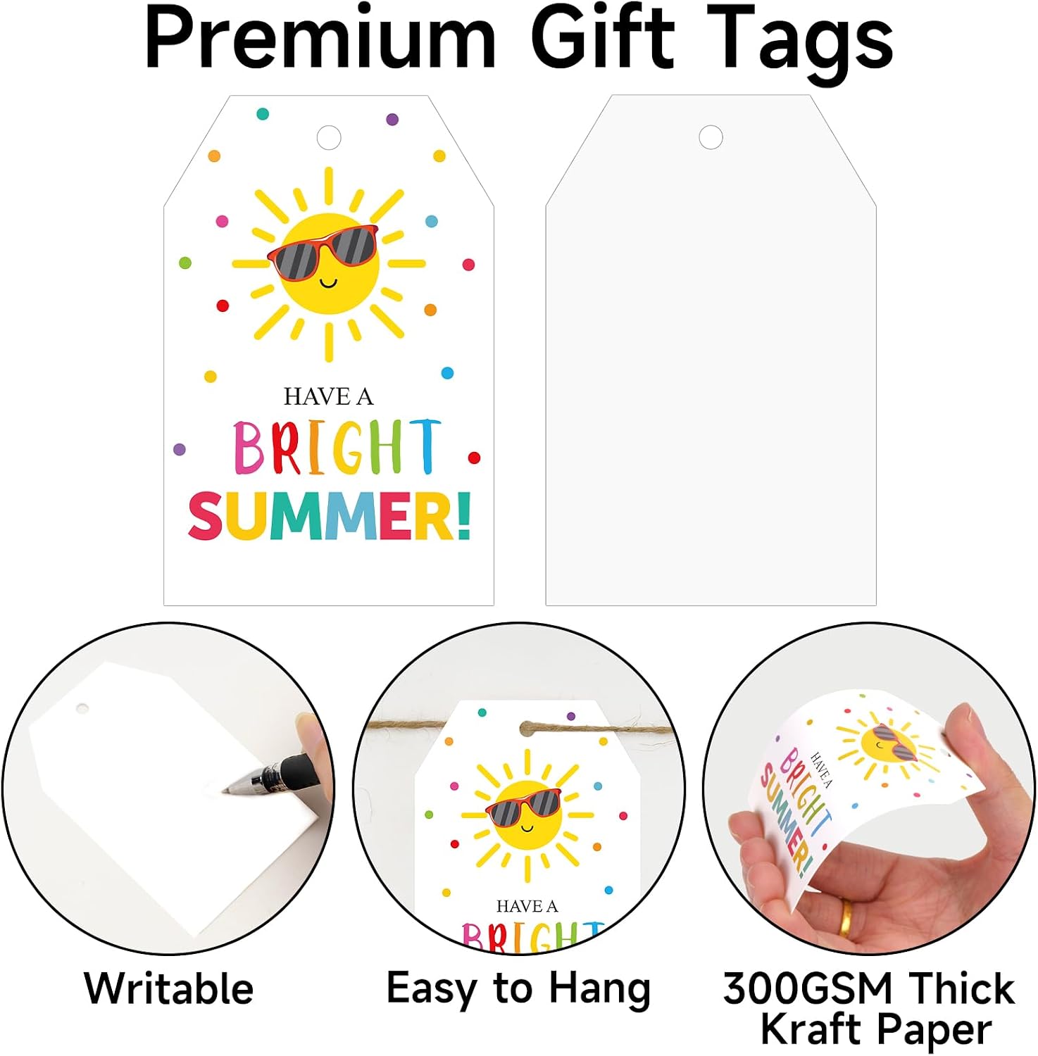 joycraft Summer Gift Tags with String, 50Pcs End of School Year Tags image 3