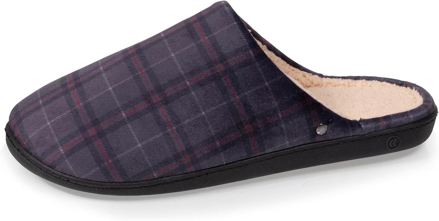 Isotoner Pantoffels voor heren, zeer comfortabel en licht, traagschuim, EU, Zwart, 41 EU
