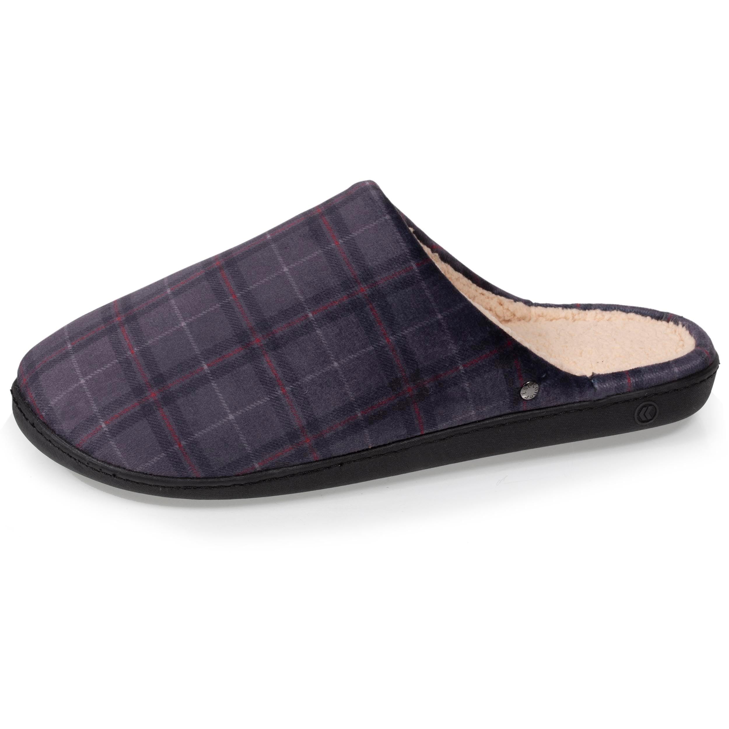 Isotoner Chaussons pantoufles Mules homme ultra confortables et légers, mousse à mémoire de forme, 40 EU, tartan