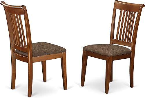 Miniatura 6 de East West Furniture PFPO9-SBR-C - Juego de mesa de comedor de 9 piezas, incluye una mesa de comedor cuadrada con hojas de mariposa y 8 sillas