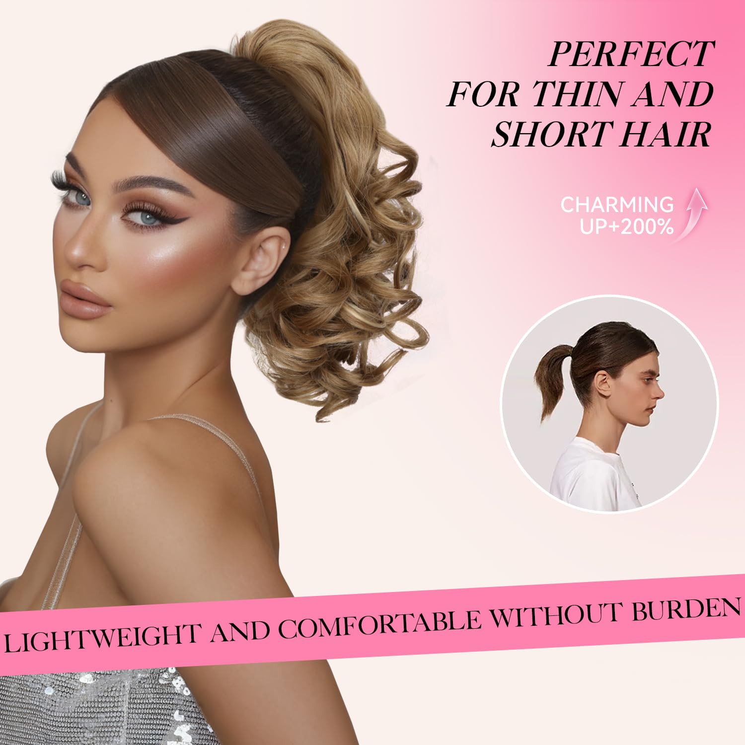 Claw Clip Ponytail Hair Extensions, 12 Inch Short Ponytail Extension - Image 3