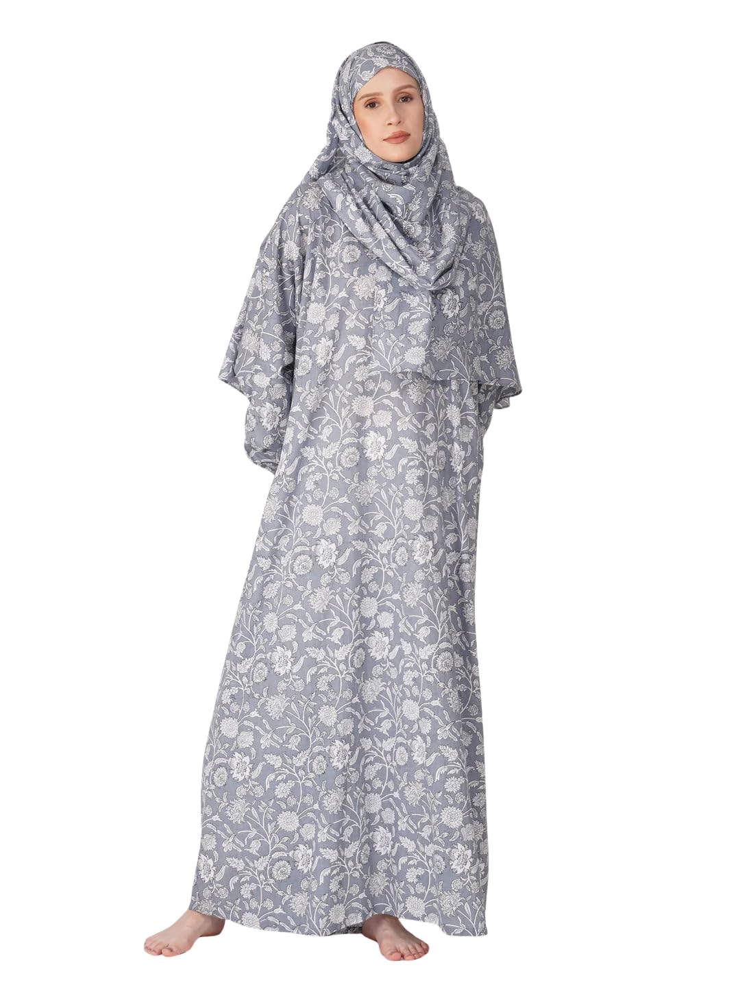 ANA Pure Cotton Prayer Dress - Full Coverage Free Size Relaxed Fit with Attached Dupatta | Lightweight, Breathable for Hajj, Umrah & Salah-image-11