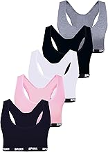 LOREZA ® 5 Mädchen Bustier Baumwolle X-Rücken BH Sport Bra Trägertop BH Kinder Unterwäsche