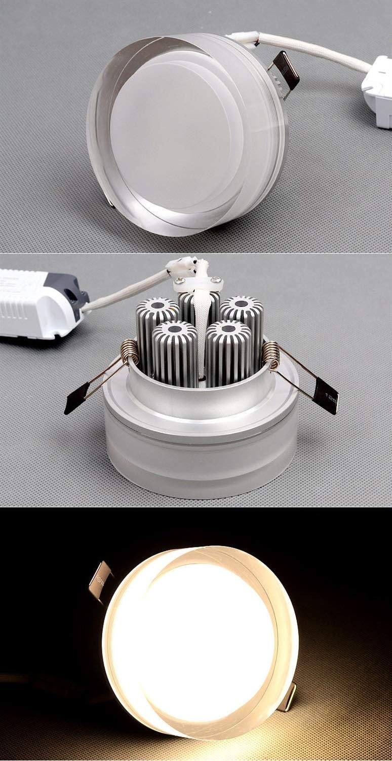 Recessed Translucent Dimmable Downlight LED Ceiling Lights Economical Fixed Recessed Fire Rated Spotlights 62mm Cut Hole No Flicker Lighting Fixtures 3W Warm White 3000K AC 110-240V Integrated