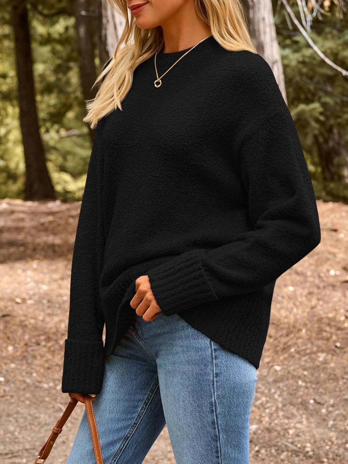 LILLUSORY Women's Oversized Sweaters Fuzzy Chunky Warm Pullover Sweater - Image 3