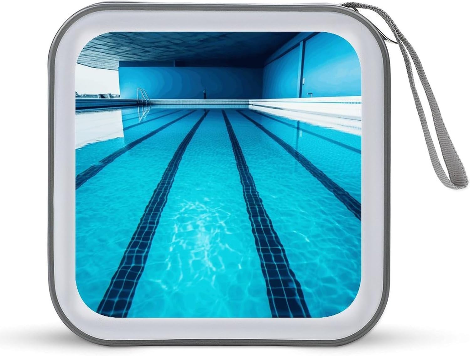 Blue Swimming Pool CD Case DVD Holder Storage Portable Carrying Binder Holder Wallet Large Storage Disc Wallet Bag Hard Plastic DVD Disc Cases Large Media Binder 40 Capacity