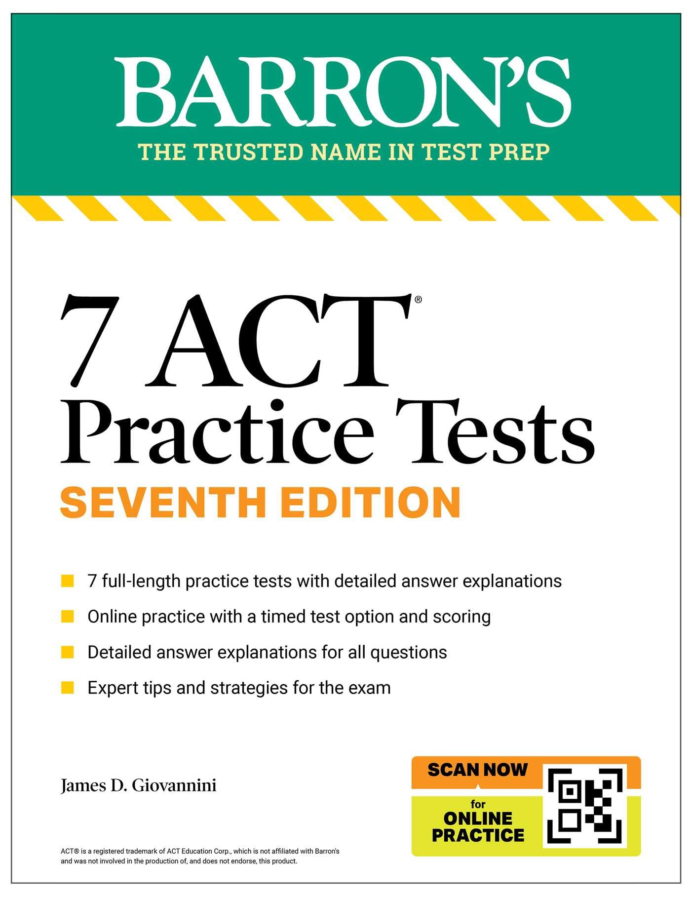 7 ACT Practice Tests, Seventh Edition + Online Practice (2026) (Barron's ACT Prep)