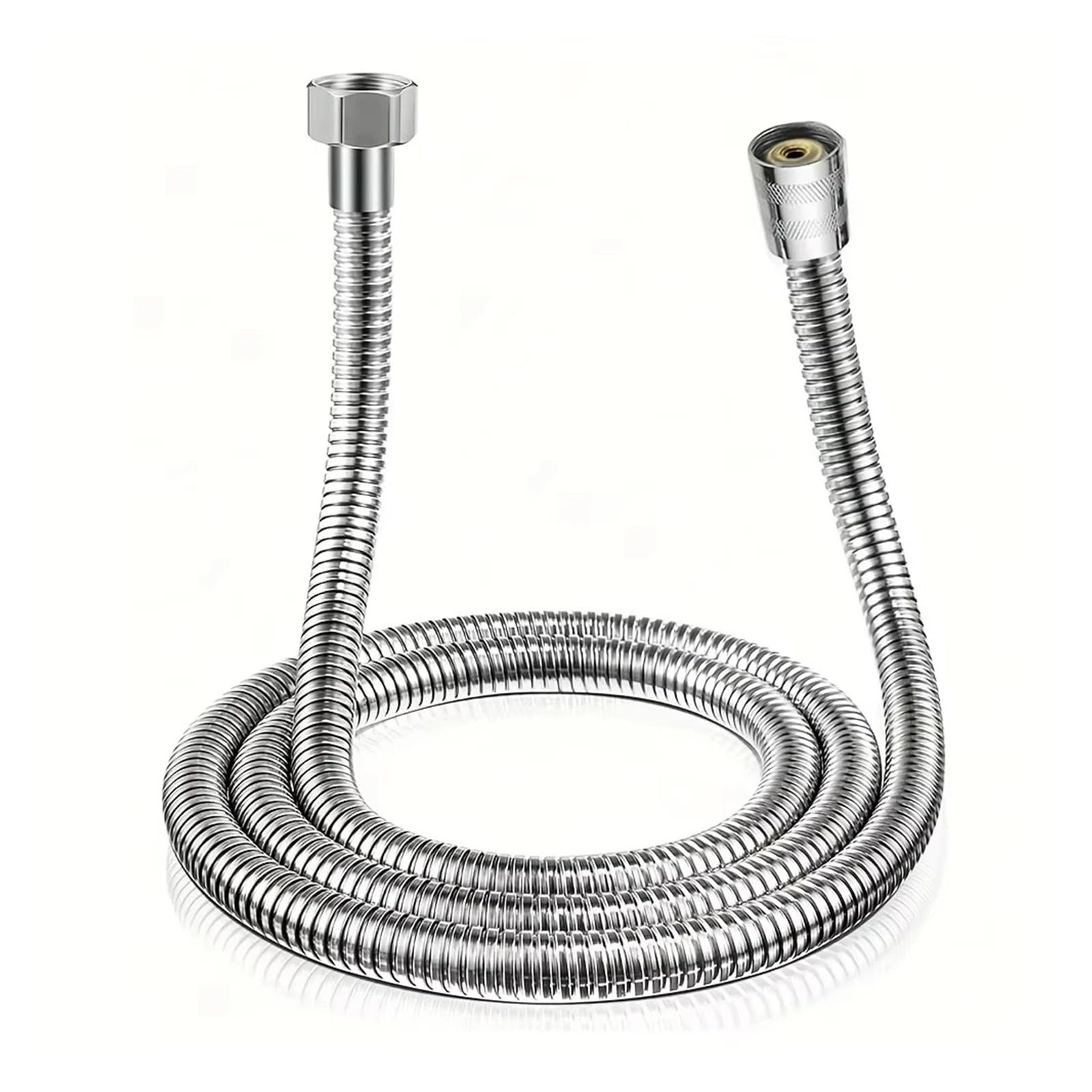 Flexible de douche en acier inoxydable argenté de 150 cm pour salle de bain moderne