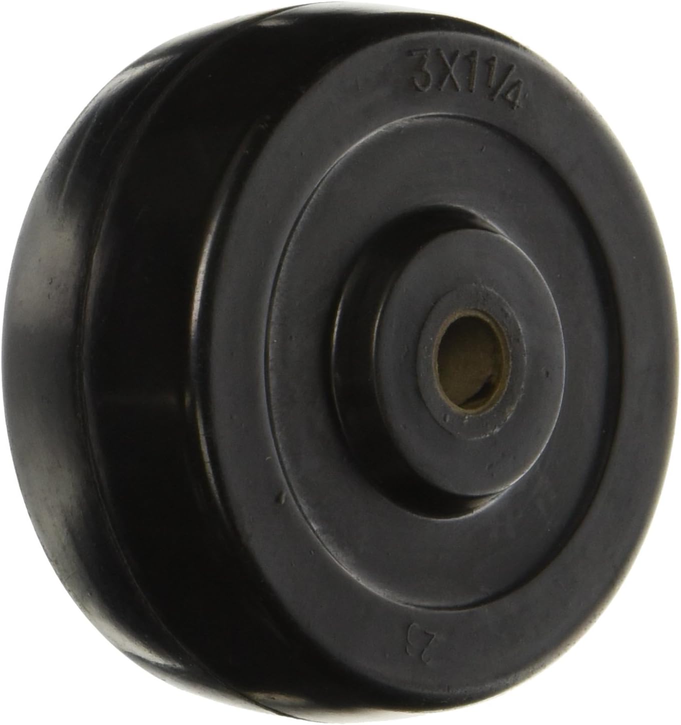 HRO-0312-06 3 x 1-1/4" Hard Rubber Wheel with Oilite Bearing for 3/8" Axle, 250 Pound Capacity