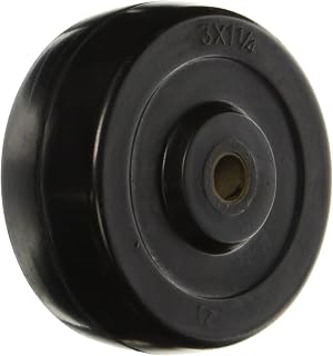 RWM Casters HRO-0312-06 3 x 1-1/4" Hard Rubber Wheel with Oilite Bearing for 3/8" Axle, 250 Pound Capacity