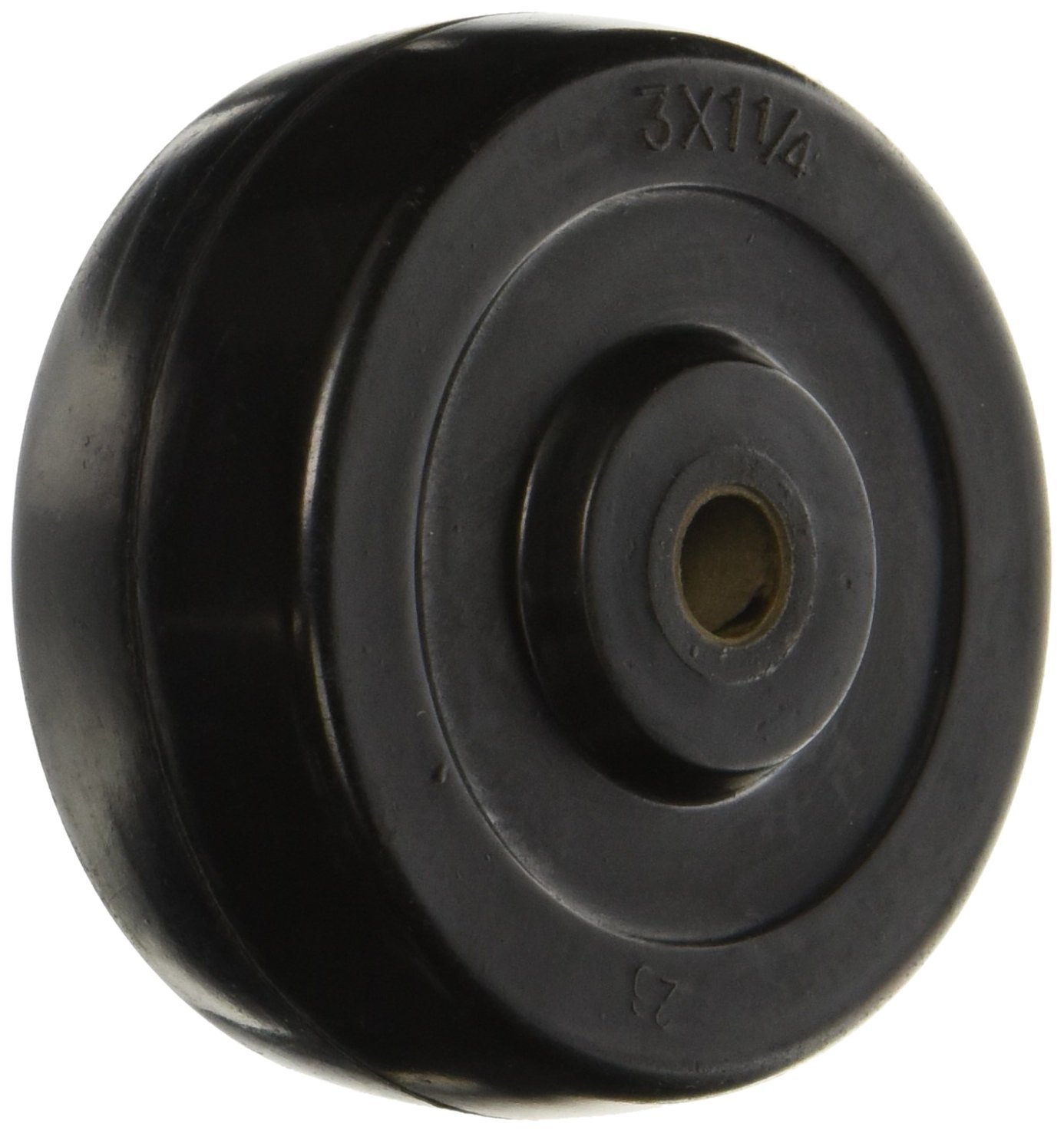 RWM Casters HRO-0312-06 3 x 1-1/4" Hard Rubber Wheel with Oilite Bearing for 3/8" Axle, 250 Pound Capacity: Industrial & Scientific
