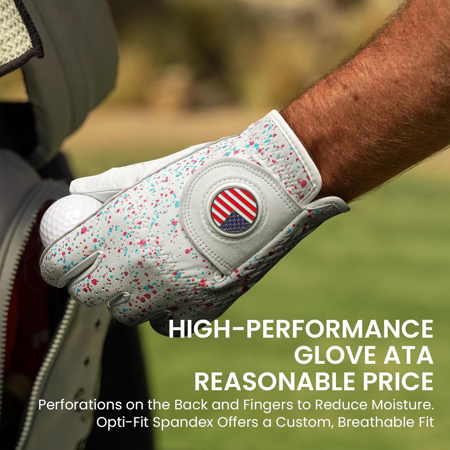 Golf Gloves Men All Premium Cabretta Leather 1 Pack with 2 Ball Marker, Mens Golf Glove Right Handed Golfer Left Hand All Weather Grip, Fit Size Small Medium ML Large XL - Image 4