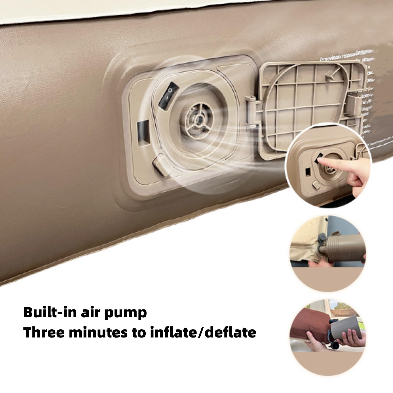 Colchón hinchable, cama de aire plegable doble/triple con bomba eléctrica integrada, cama de aire flocada de inflado/desinflado rápido, cama inflable para invitados en casa y viajes de campamento