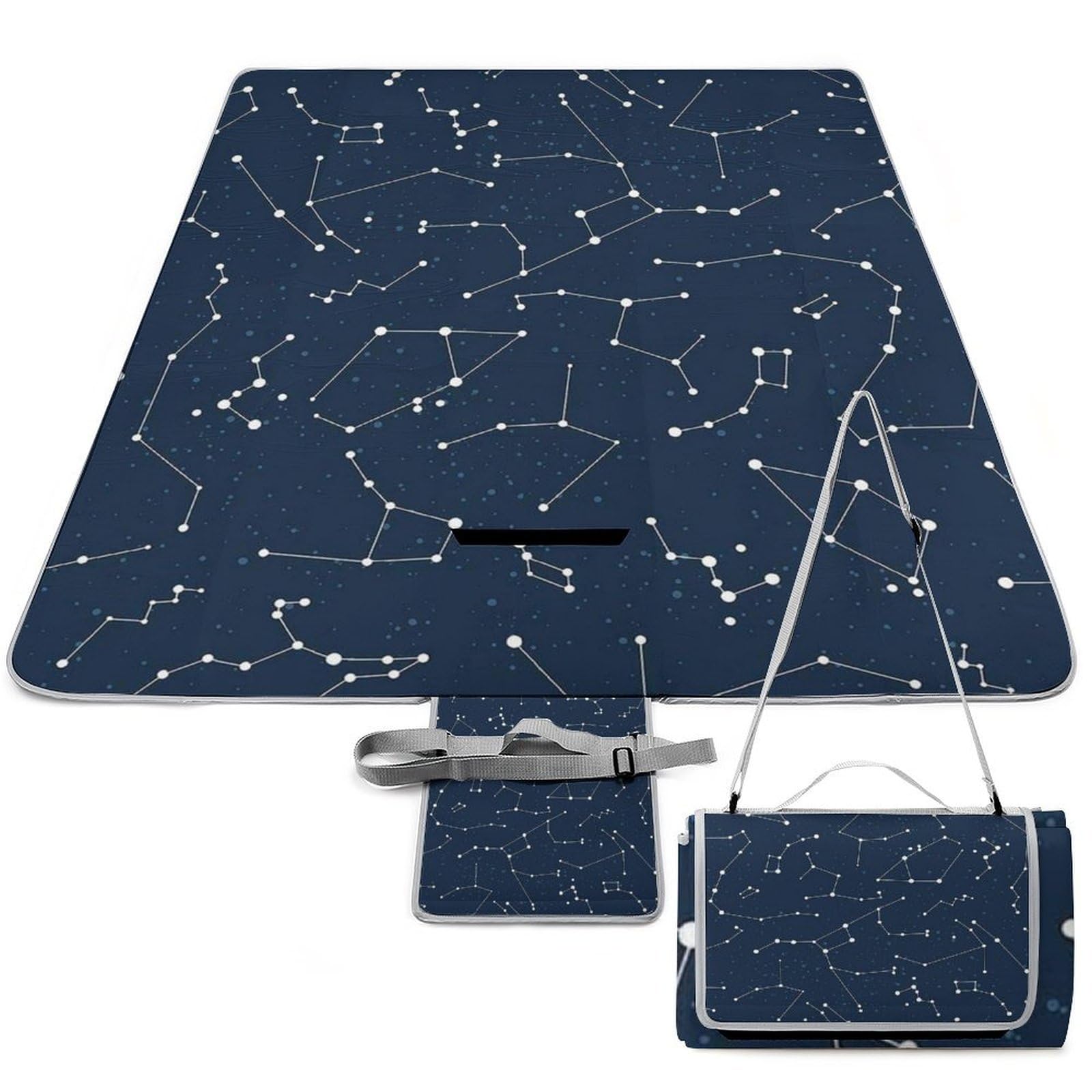 Couverture phosphorescente pliable avec poignée de transport intégrée