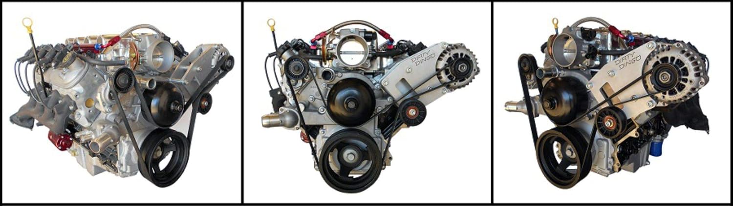 Dirty Dingo LS 3/8 6061 T6 Billet Aluminum Vortec Truck Alternator Only Bracket Narrow LS