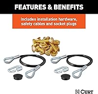 Vista 8 de CURT 70103 Soportes de placa base de barra de remolque personalizados para remolque de bote, se adapta a Jeep Cherokee seleccionado