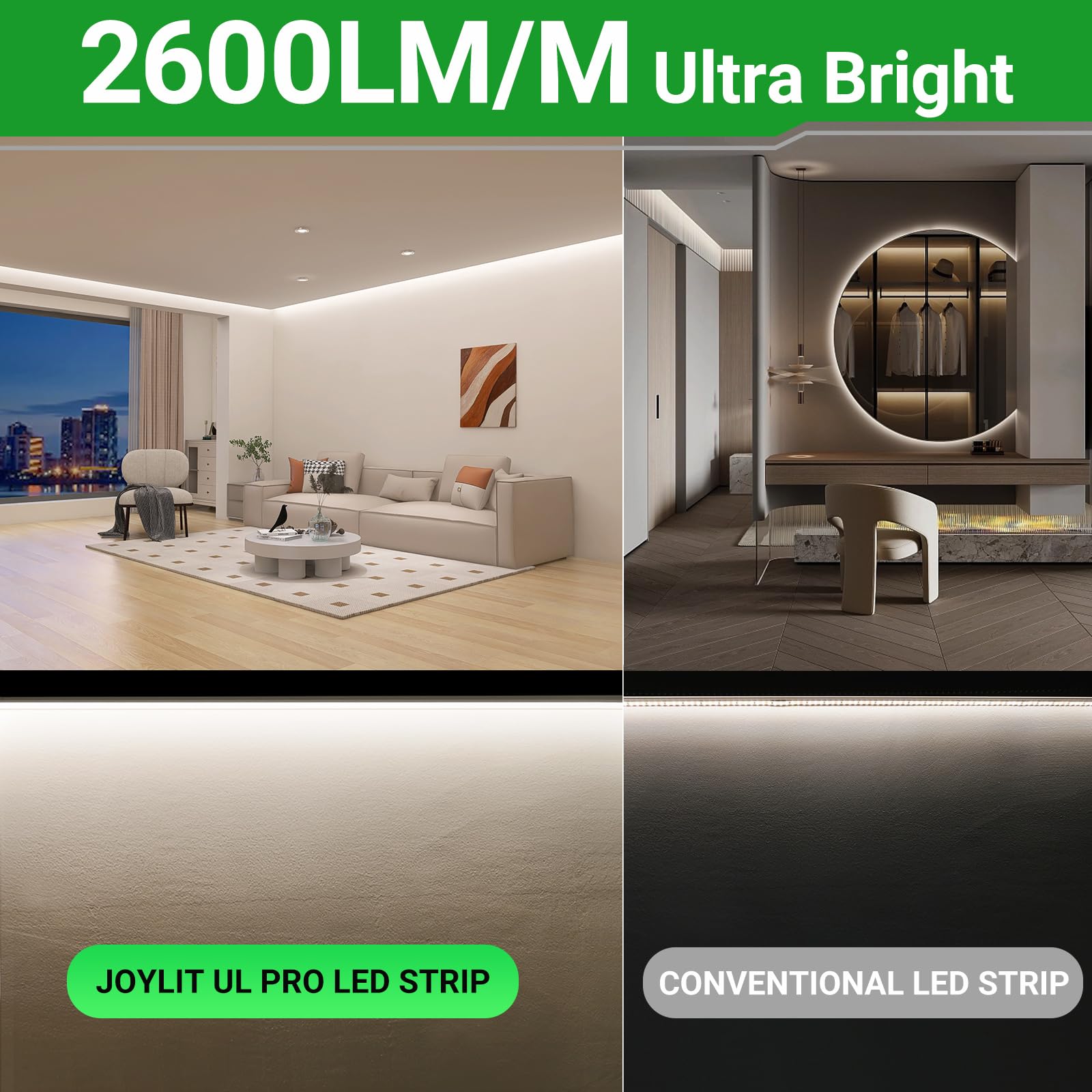 JOYLIT 24V Tira LED de Interior 5M CE Prima 240LEDs/M 2240LM/M Alta Luminosidad 4000K Blanco Natural Tira Luces LED CRI 92+, 120W 2835 SMD Regulable Adhesiva Light Strip para Comercial, Industrial