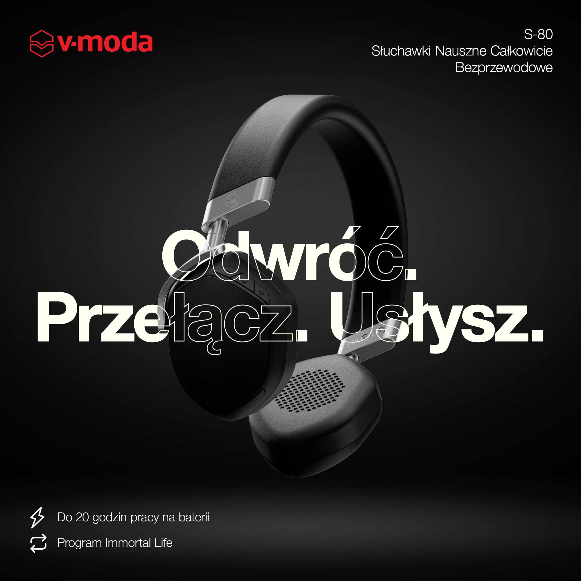 V−MODA S-80-BK BLACK Słuchawki V-Moda S-80 Czarne - Opinie i ceny na Ceneo.pl