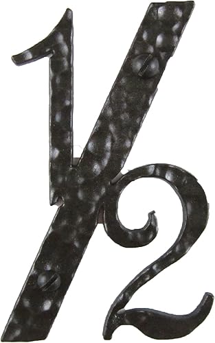 Número de dirección de hierro forjado martillado rústico español 4 pulgadas 1/2 (bronce)