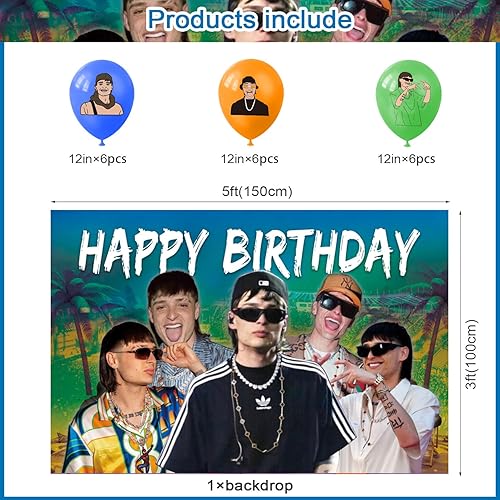 Miniatura 2 de Cartel de fiesta, telón de fondo de 7 x 5 pulgadas, fondo de cantante de rapero, fondo de cumpleaños