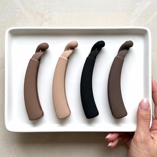 VANIZI Big Size Banana Hair Clip for Women Matte, Aesthetic Design Strong Grip Non-Slip Clutcher for Thick & Long Hair, Sm...