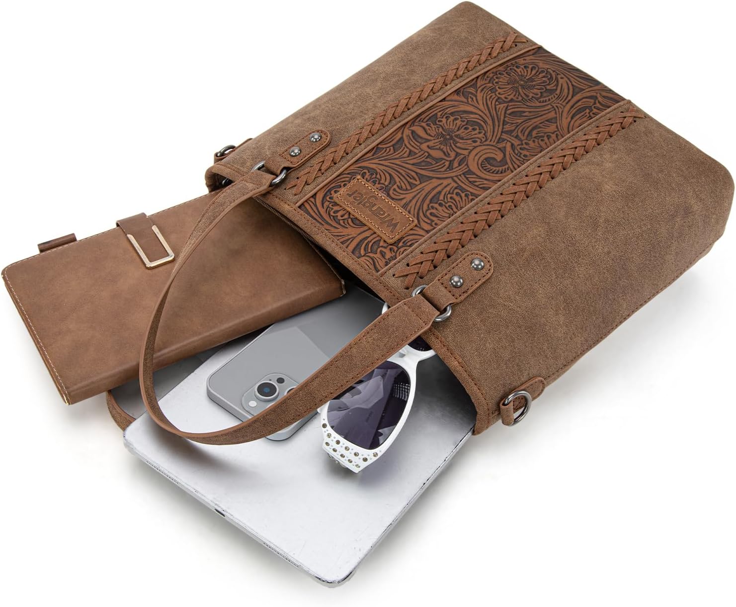 Montana West X Wrangler Tote Bag for Women Western Purses with Detachable Strap Medium Satchel Handbags | with Crossbody Strap - Image 7