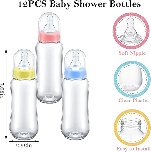 Miniatura 4 de Cartel de juego para beber, botella de baby shower, juego de bebida, kit de 12 biberones de 9.5 fl oz para baby shower, juego de baby shower, kit de