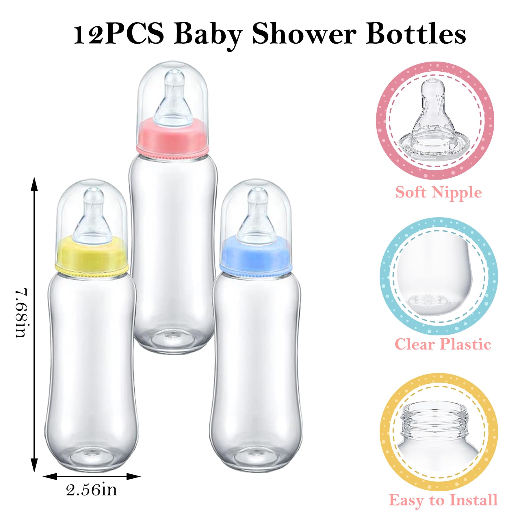 Baby Bottle Chugging Game Baby Shower MDF Bottle Chug Sign 12 Pcs Bulk