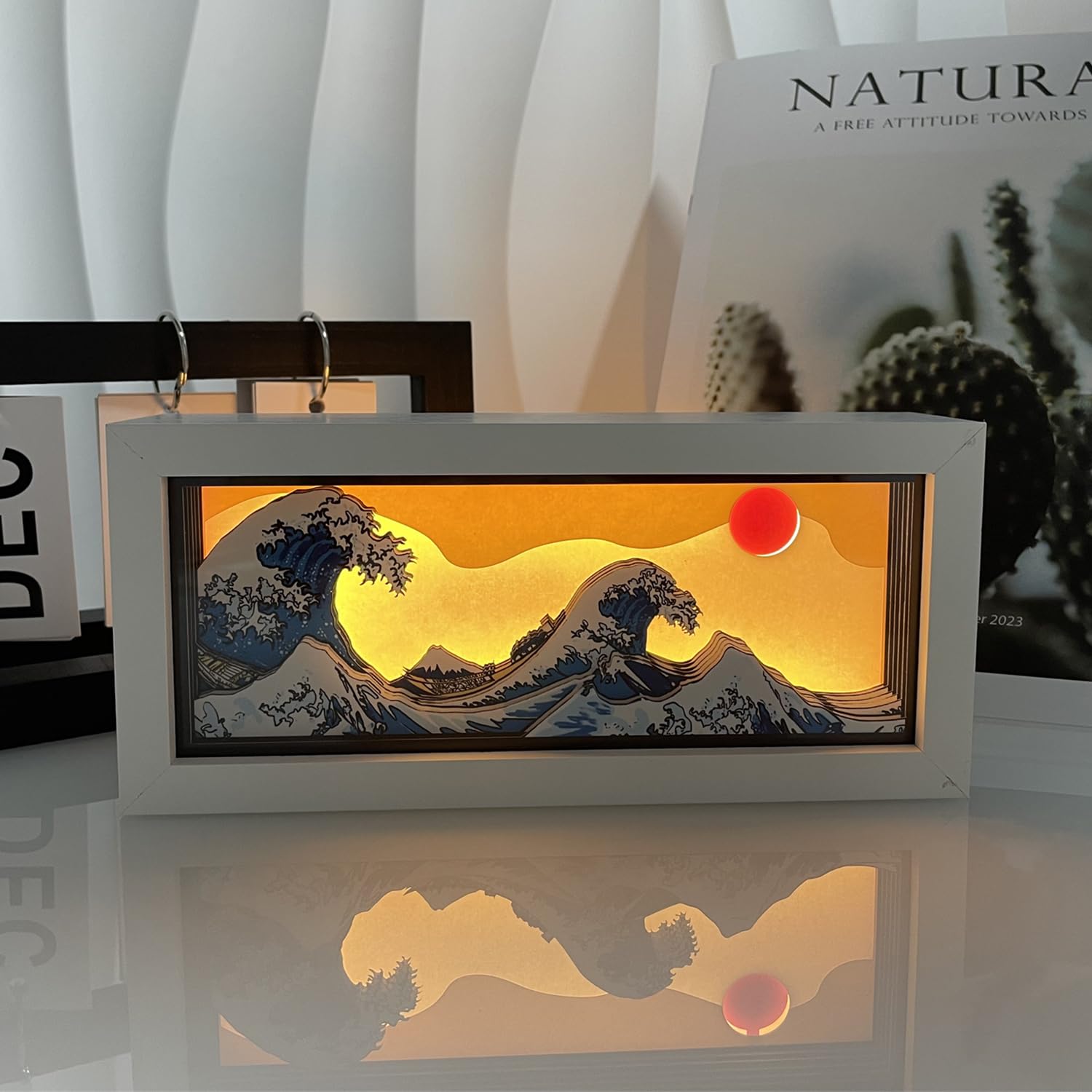 VGQ Japanese Great Wave LED Light Box, The Great Wave Off Kanagawa