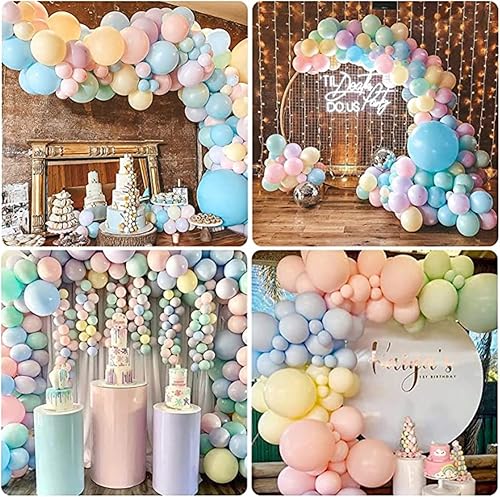 Miniatura 4 de Kit de arco de guirnalda de globos de arco iris, 171 piezas de globos de látex pastel, colores macarrón, 5, 10, 12, 18 pulgadas, cumpleaños, baby