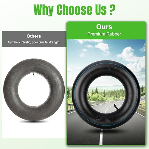 Miniatura 7 de 4.804.00-8" Replacement Lawn Tire Inner Tubes, Pack of 2 Heavy Duty Tube for 4.80 4.00-8480400-8 Wheel, Trunk, Tractor, Garden Cart, Golf Cart,