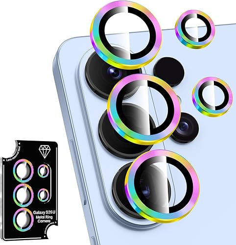 Miniatura 282 de Protector de lente de cámara para Samsung Galaxy S25 FE, cubierta individual de lente de vidrio templado con anillo de metal, [fuerte adsorción]