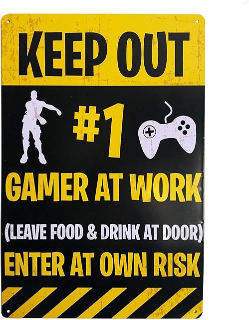 Sass Party & Gifts Gaming Tin Door Sign - Novelty Gaming Gift for Obsessive Gamers