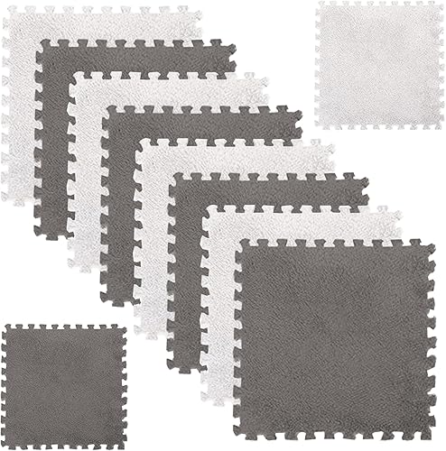 10 azulejos de espuma para piso, tapete de espuma de rompecabezas de felpa entrelazado, antideslizante, azulejos de EVA para bebé, tapete de juego disponible en Yaxa Venezuela