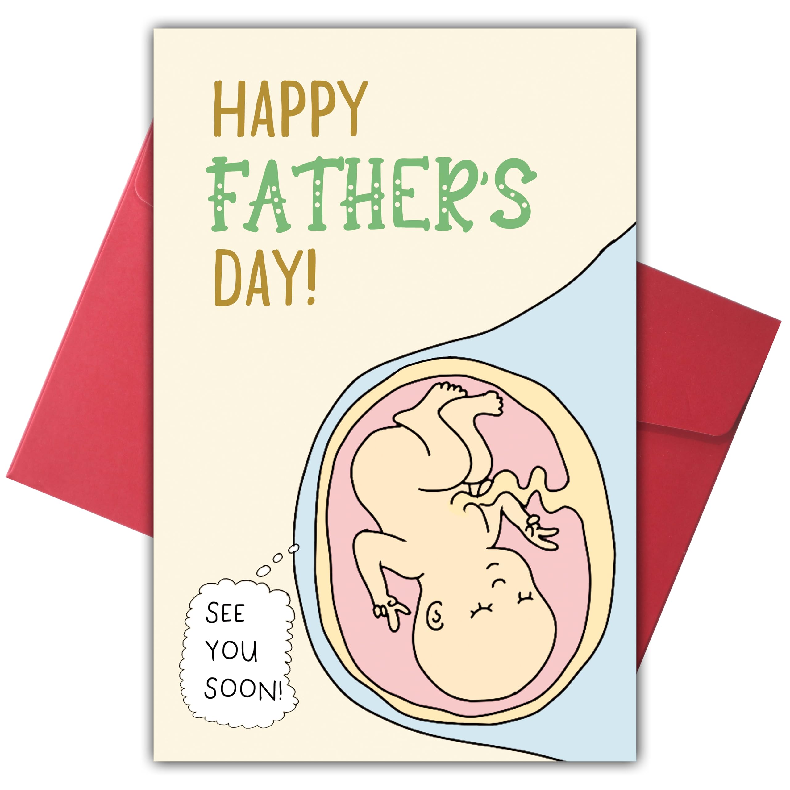 Expecting Dad Father’s Day Card for Dad to be & New Father to be, Unique First-Time Daddy Gift from Unborn Baby, Pregnancy Announcement for Husband