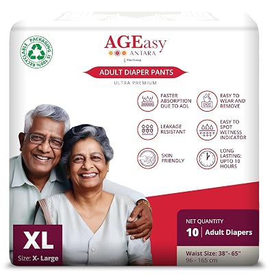 AGEasy (Max Group) Unisex Adult Diaper Pants with Wetness Indicator | Odour Lock & Anti-Bacterial | Skin Friendly Pant S