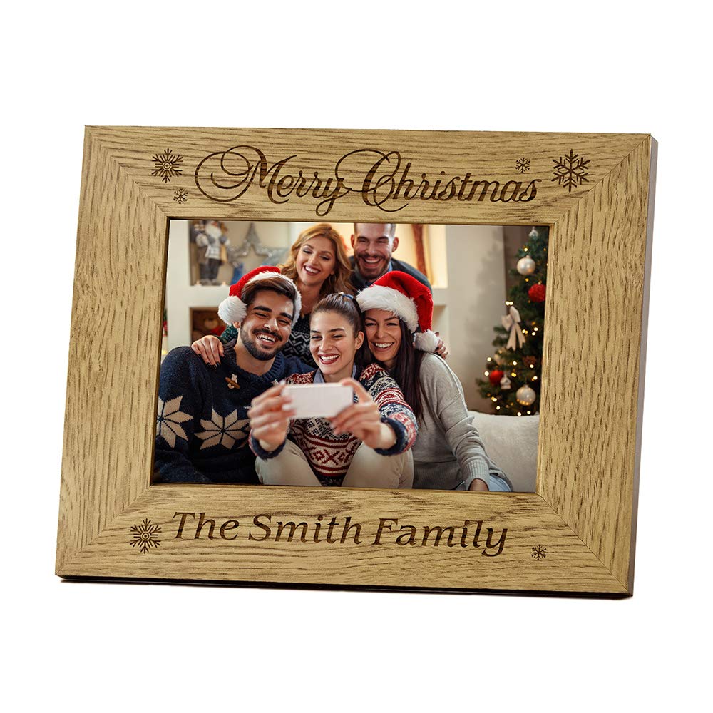 EDSG Personalized Picture Frames 5x7 Picture Frame Laser Engraved Photo Frame Custom Gift for Friend Baby Grandparents Mum Grandad Birthday Christmas (Design 1, Landscape)
