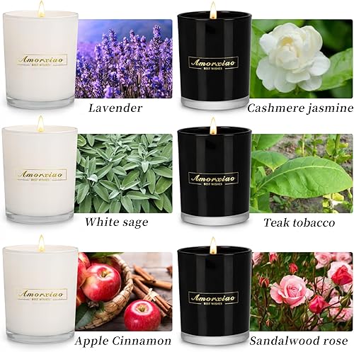 Miniatura 2 de Paquete de 6 velas perfumadas, 6 velas grandes de 5.8 onzas, velas aromáticas para el hogar, velas de soja de larga duración de 250 horas, velas en